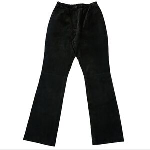 Dialogue Black leather suede pants. Stretch waiste.  Lined.  Size 4.